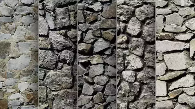 UE Rock Masonry materials part 03 Low-poly 3D model