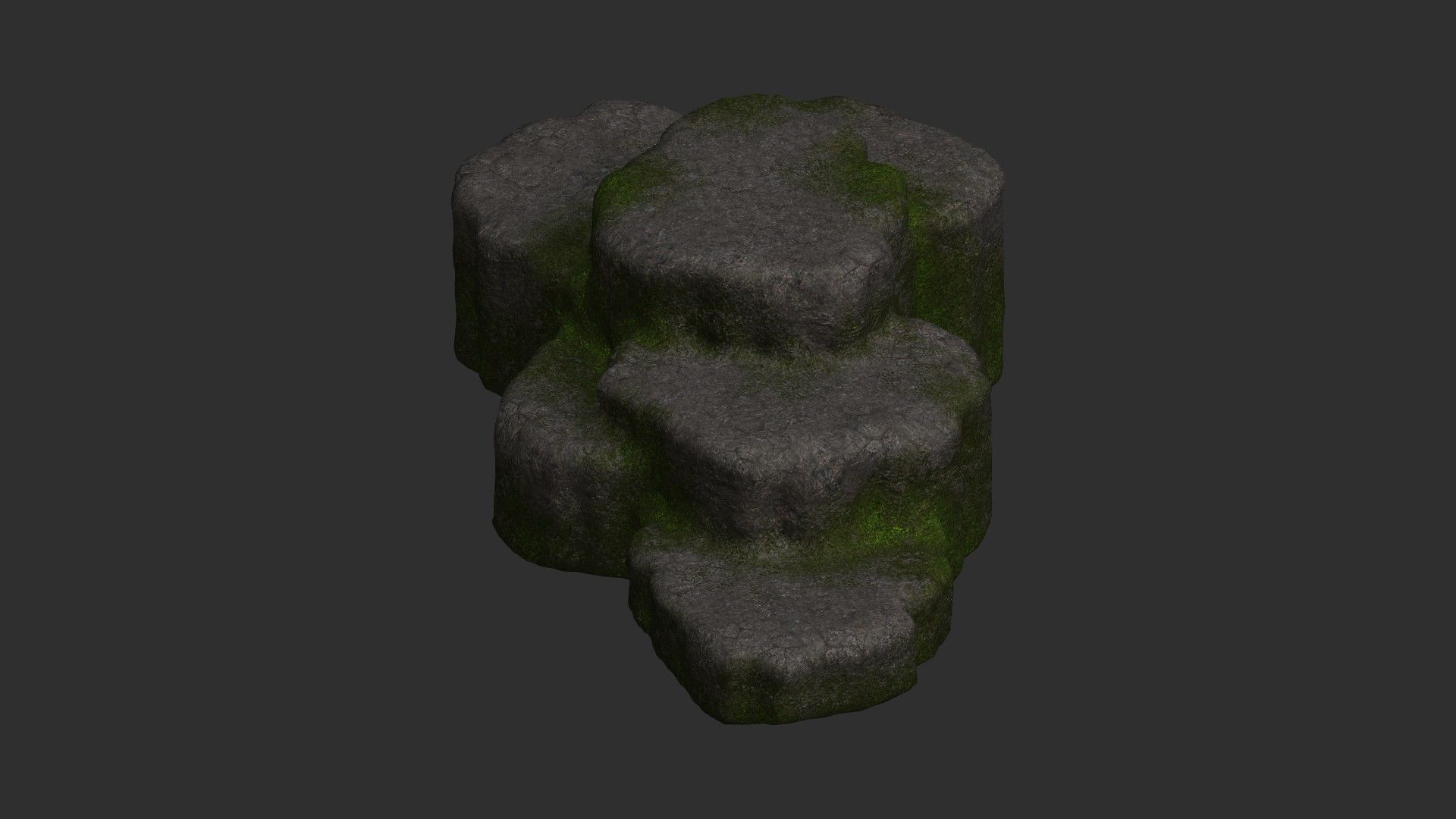 Cave Platform 4 - Moss 1 Low-poly 3D model_5