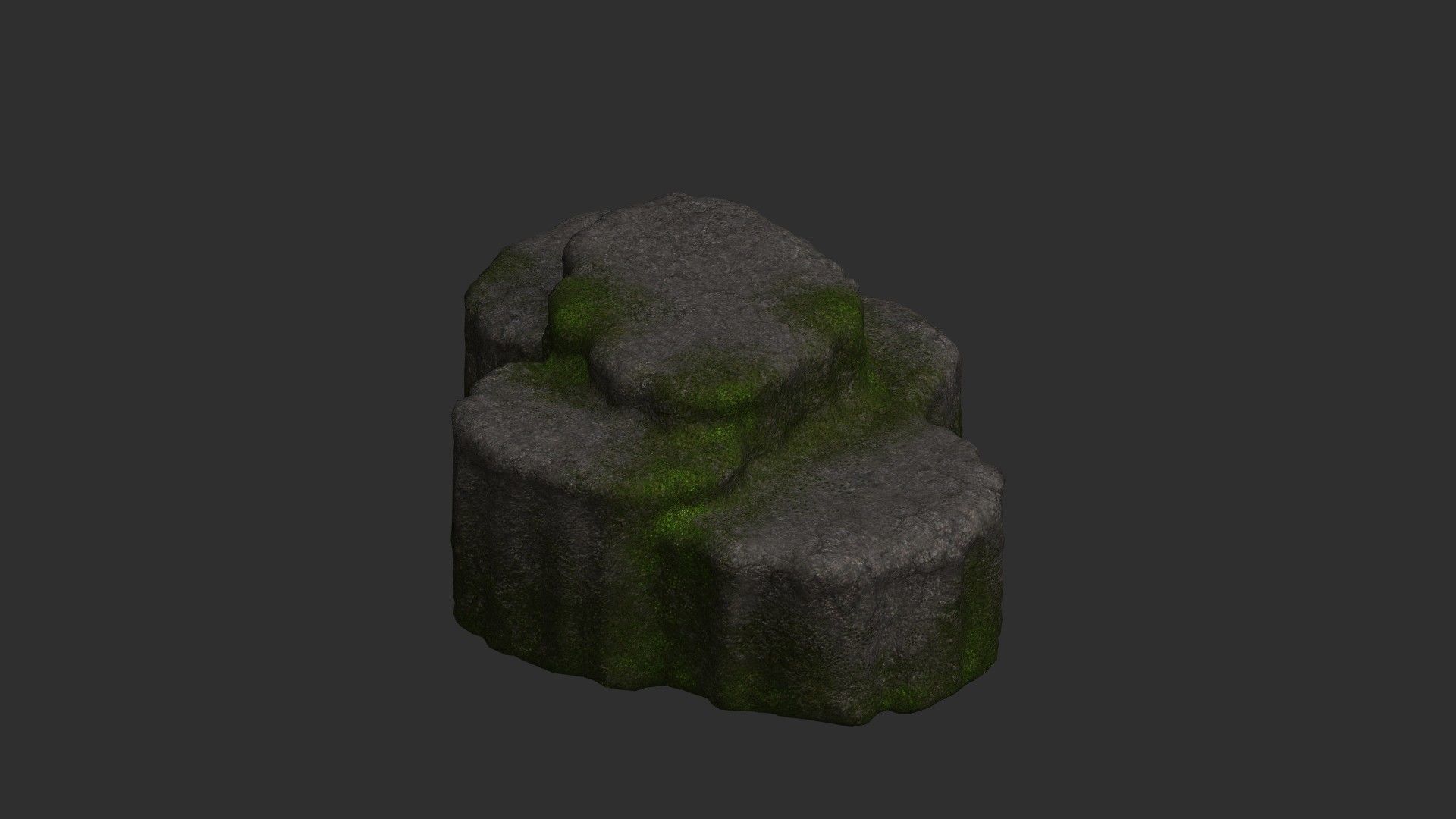 Cave Platform 4 - Moss 1 Low-poly 3D model_3