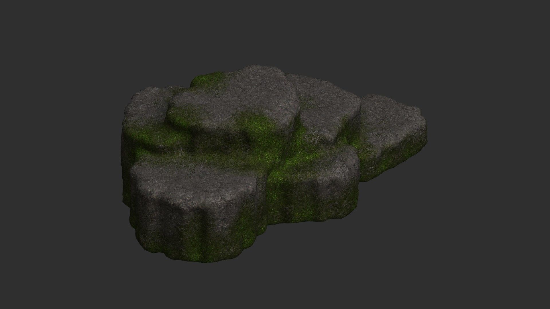 Cave Platform 4 - Moss 1 Low-poly 3D model_2