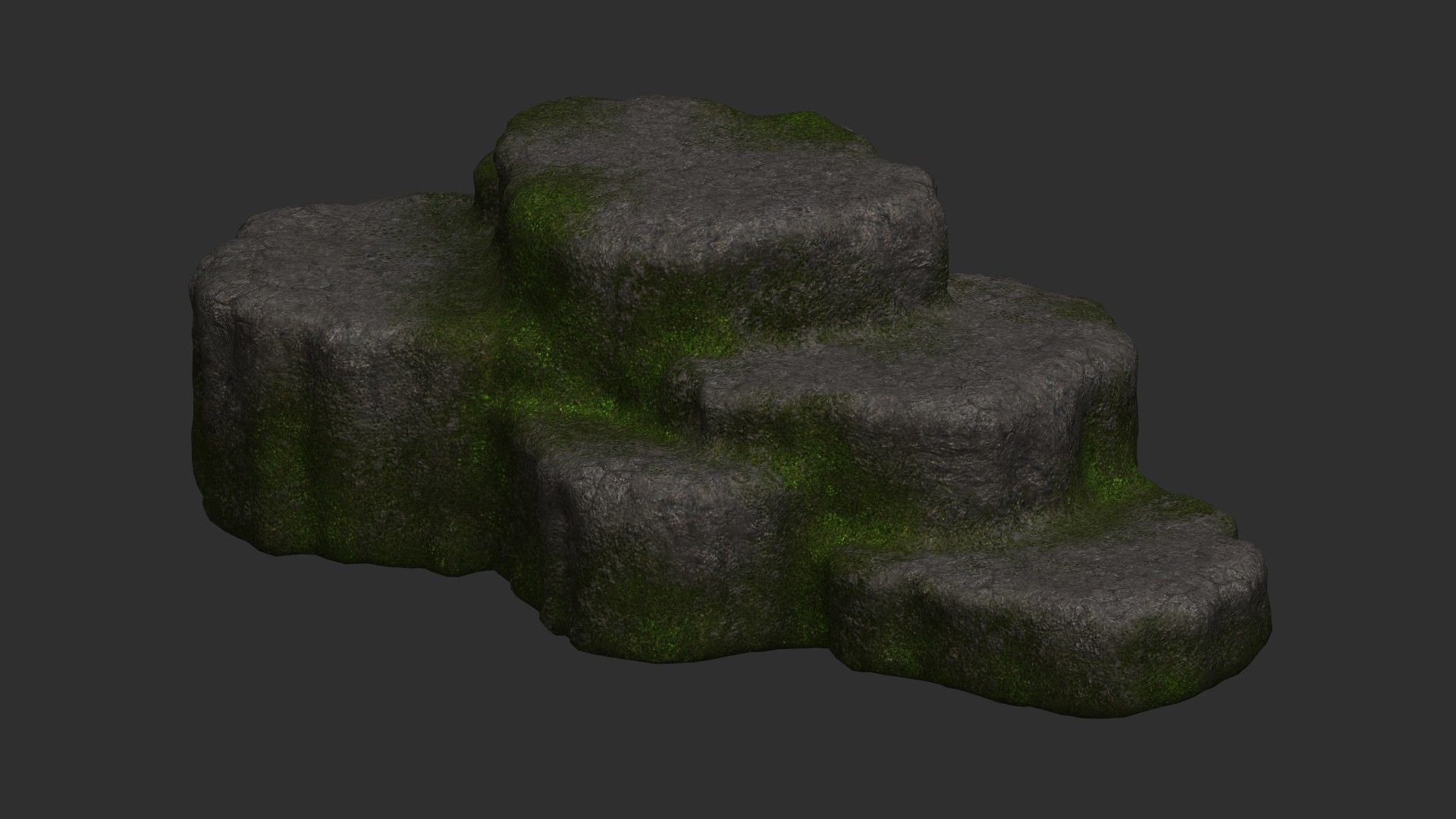 Cave Platform 4 - Moss 1 Low-poly 3D model_9
