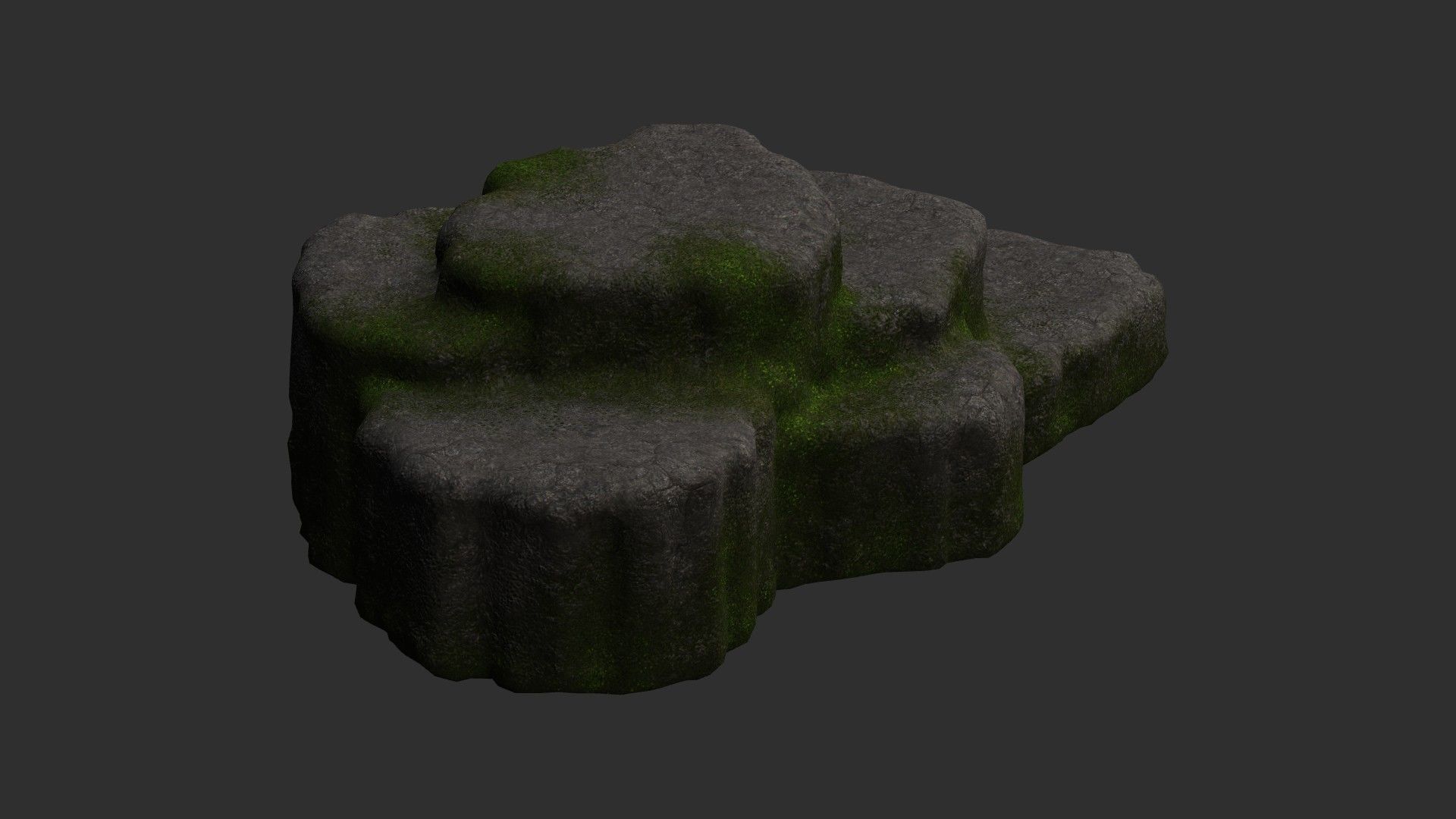 Cave Platform 4 - Moss 1 Low-poly 3D model_10