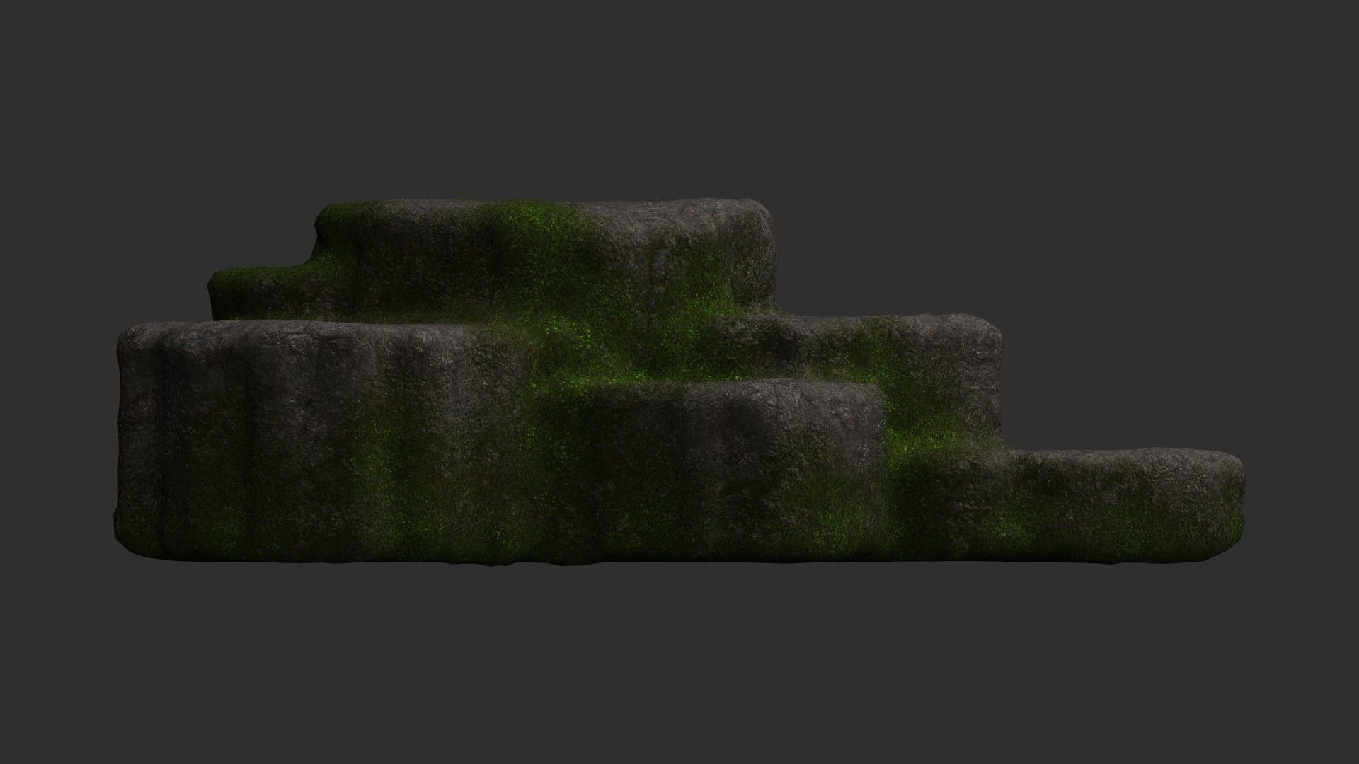 Cave Platform 4 - Moss 1 Low-poly 3D model_6