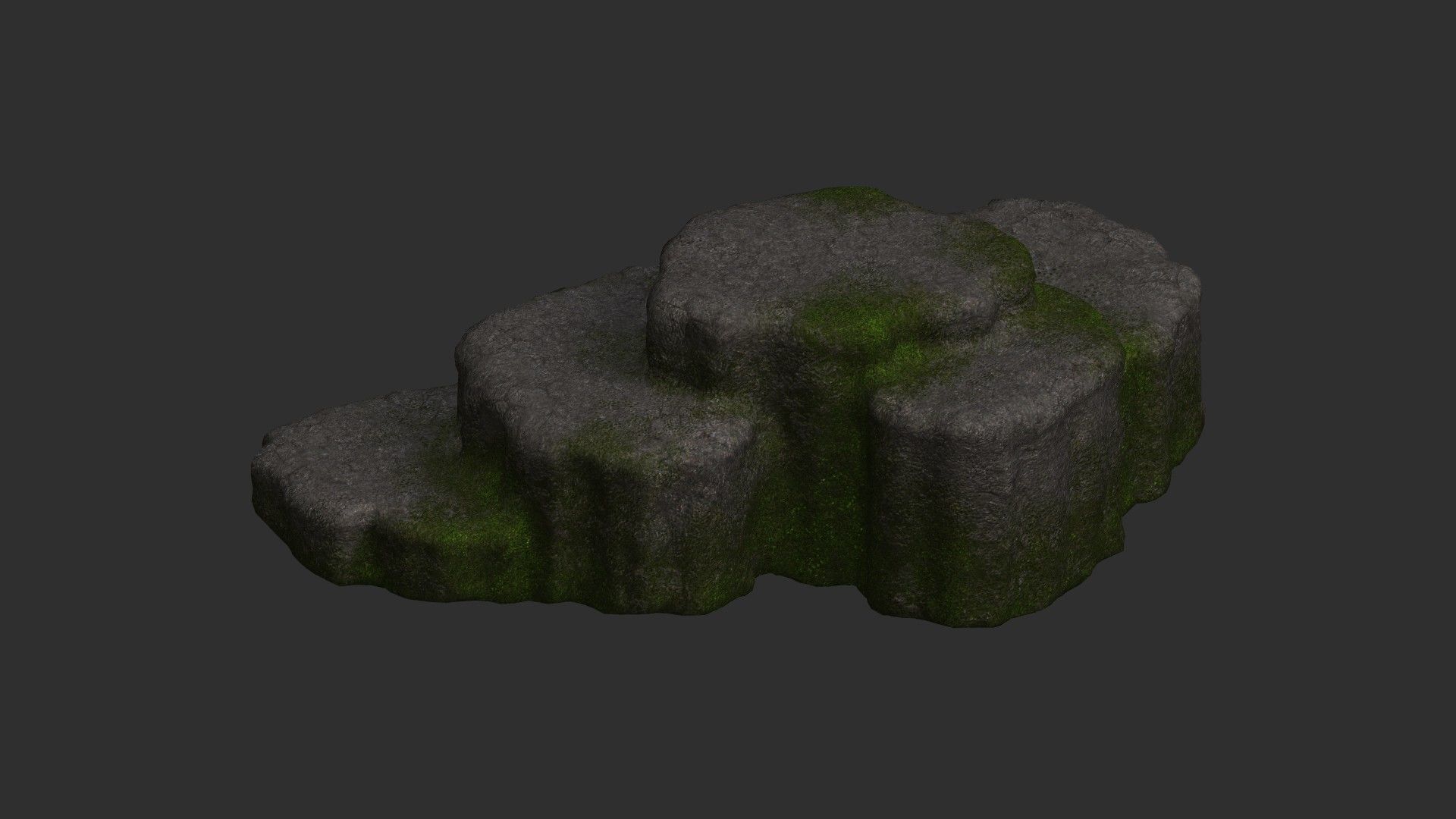Cave Platform 4 - Moss 1 Low-poly 3D model_4