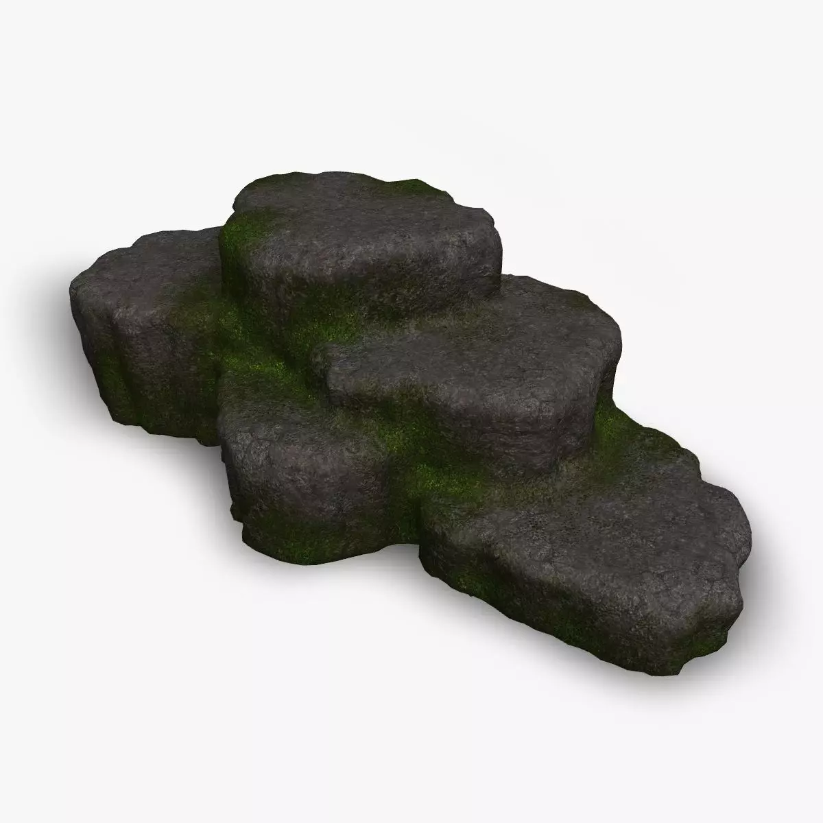 Cave Platform 4 - Moss 1 Low-poly 3D model_0