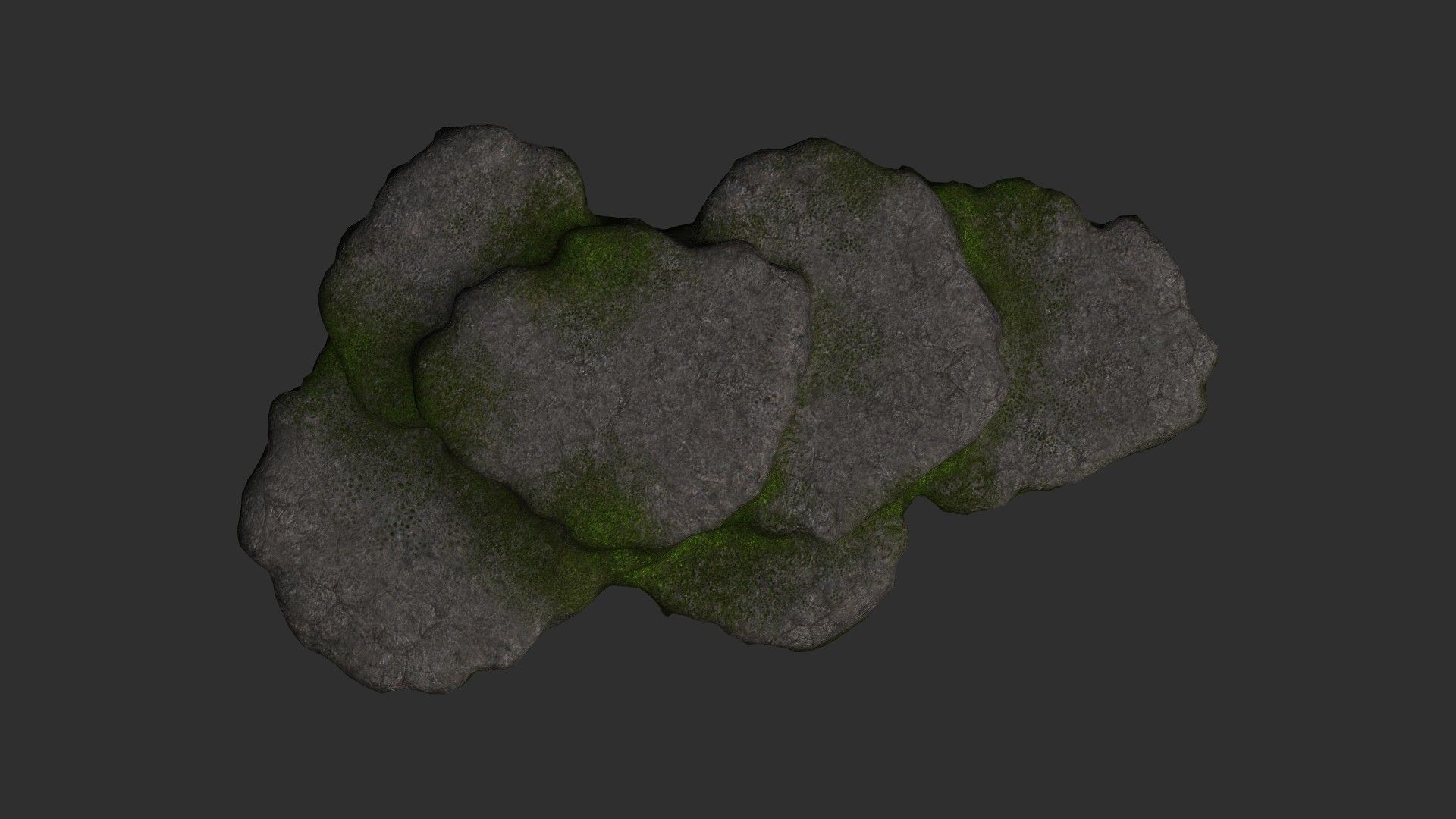 Cave Platform 4 - Moss 1 Low-poly 3D model_8