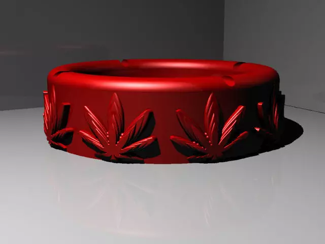Cannabis themed ashtray 3D print model_0