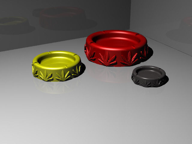 Cannabis themed ashtray 3D print model_3