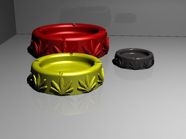 Cannabis themed ashtray 3D print model_4