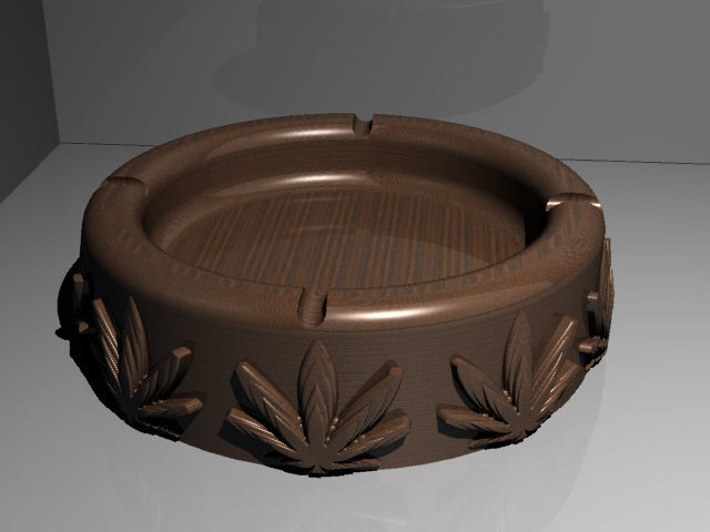 Cannabis themed ashtray 3D print model_2