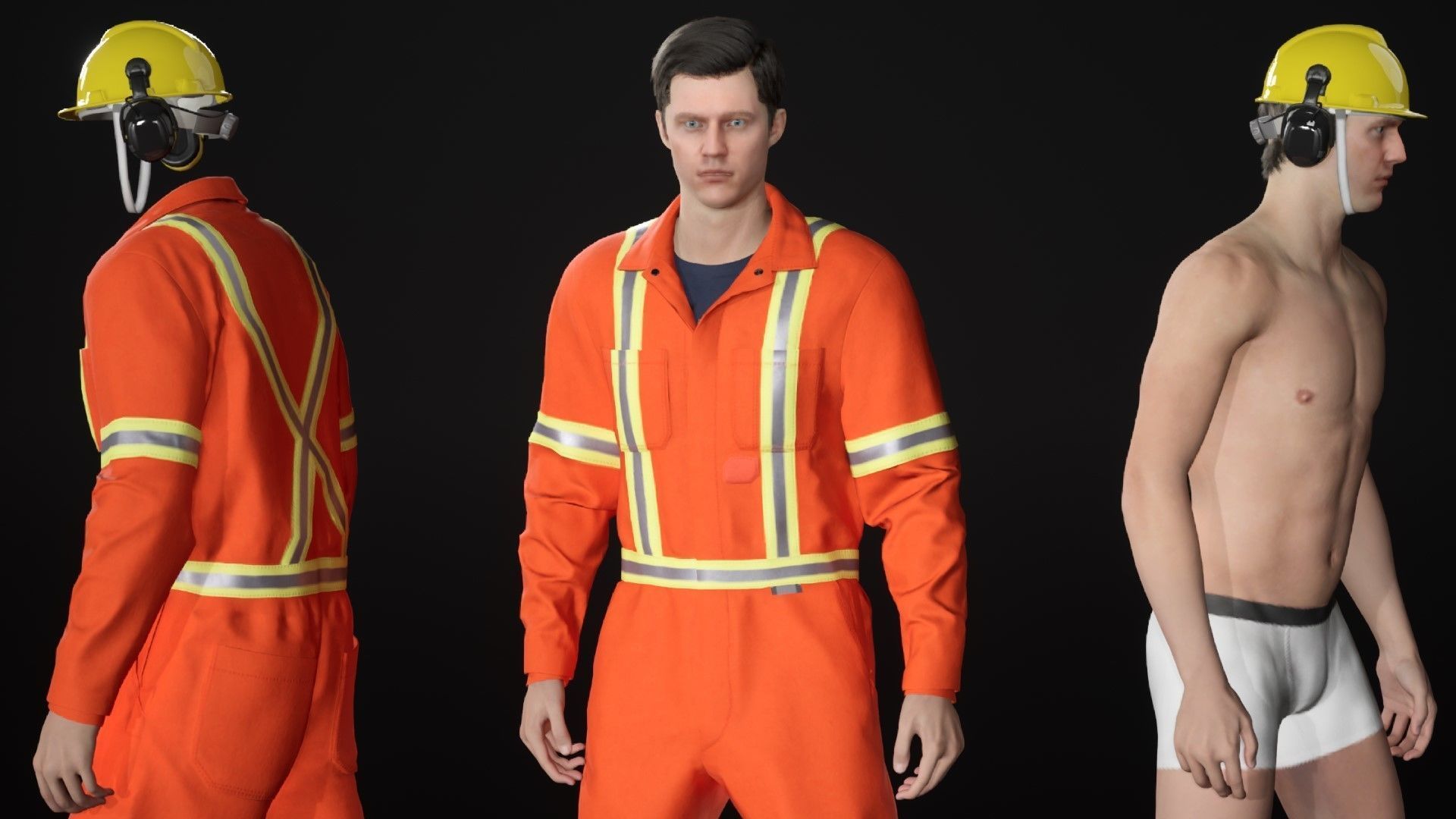 Miner-Worker - Modular - Rigged Low-poly 3D model_19