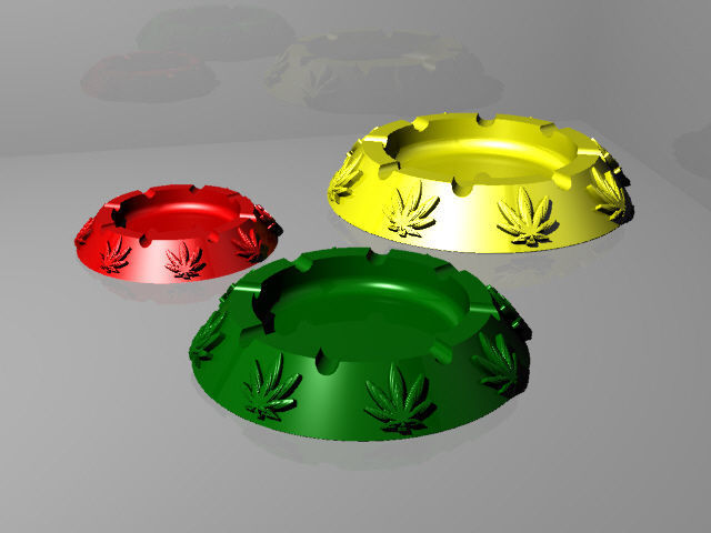 Cannabis themed ashtray 3D print model_4