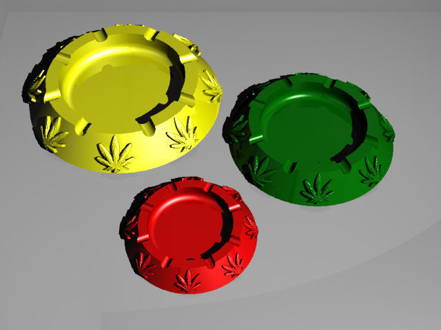 Cannabis themed ashtray 3D print model_5