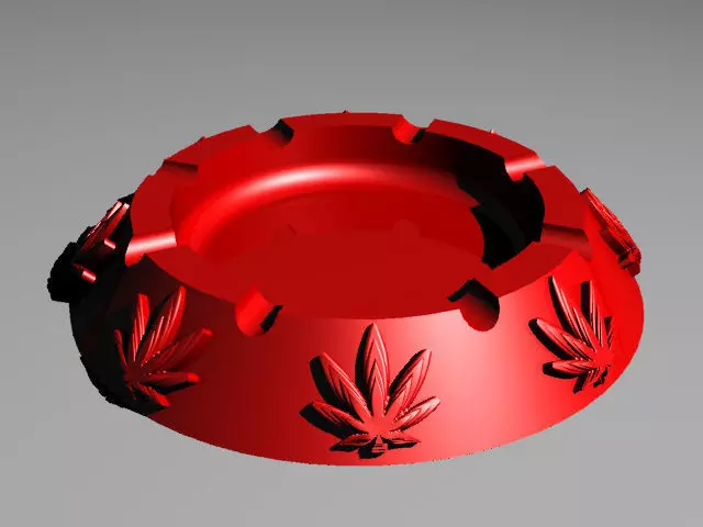 Cannabis themed ashtray 3D print model_0