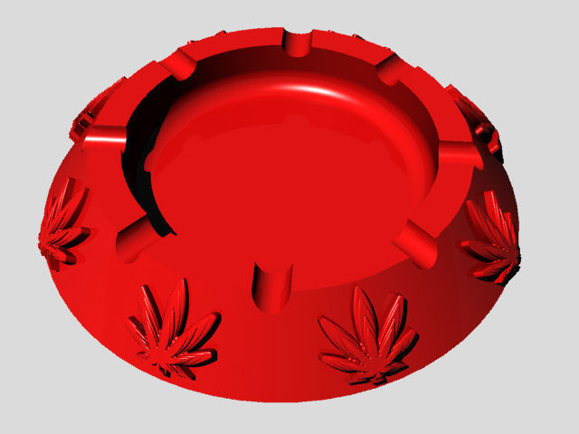 Cannabis themed ashtray 3D print model_1