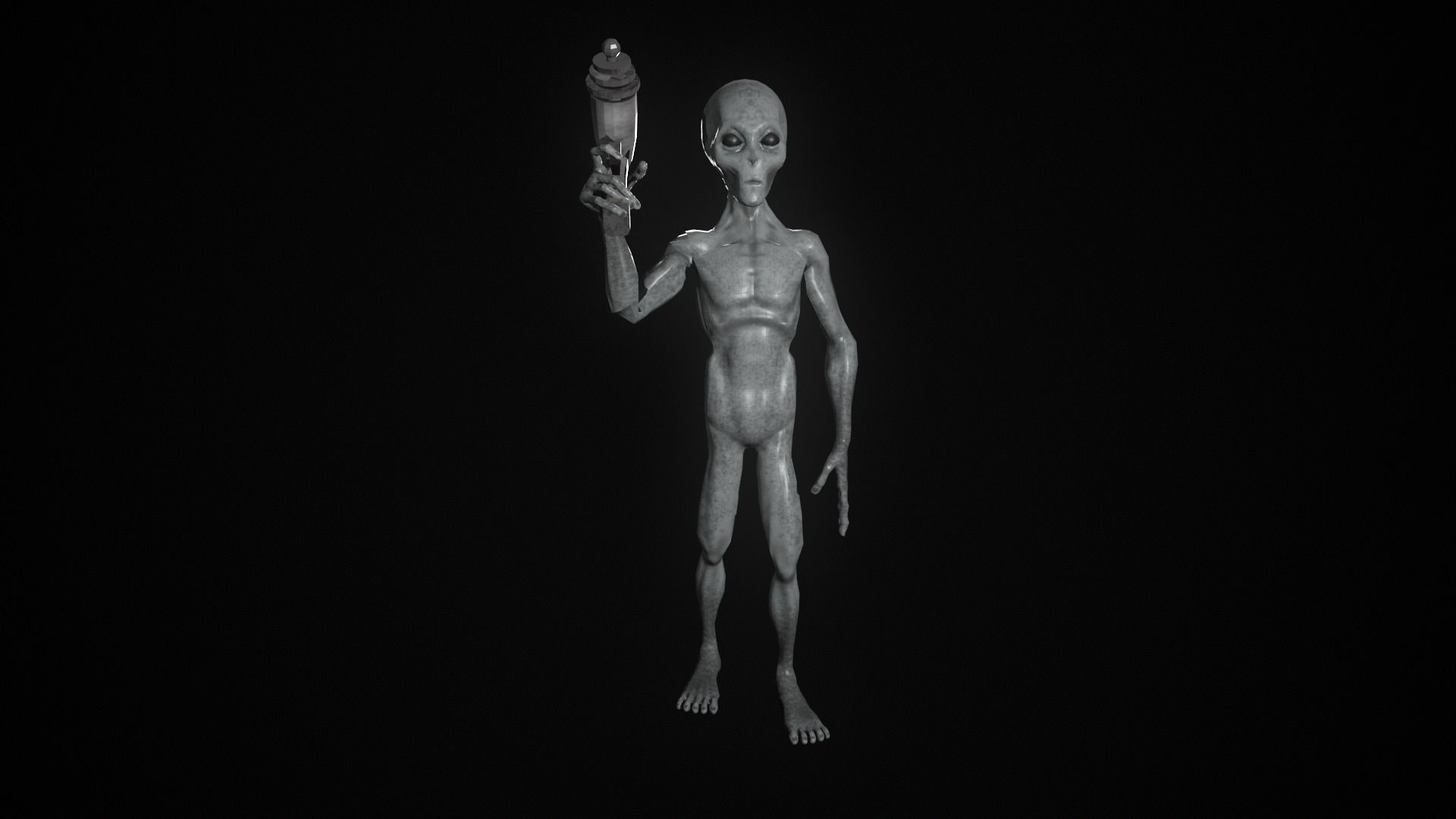 Space Alien UFO Sci-fi character Rigged  Low-poly 3D model_3