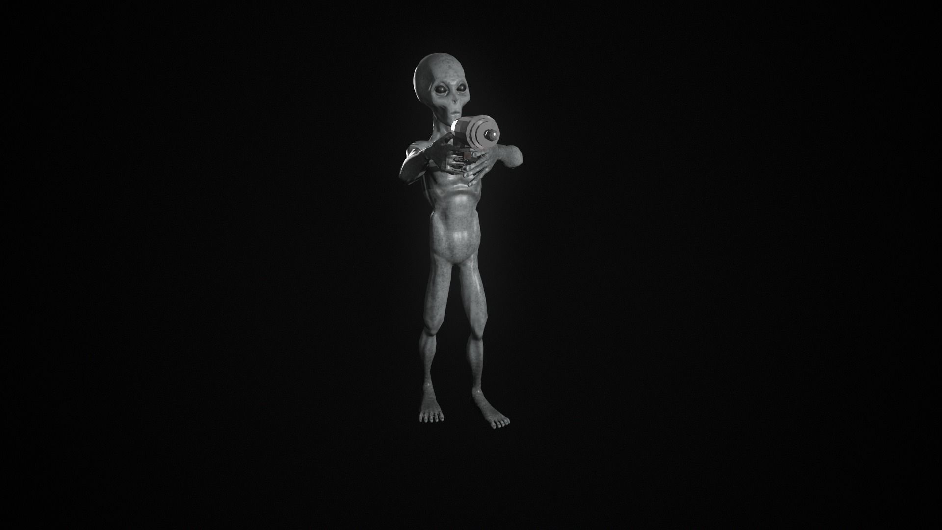 Space Alien UFO Sci-fi character Rigged  Low-poly 3D model_5