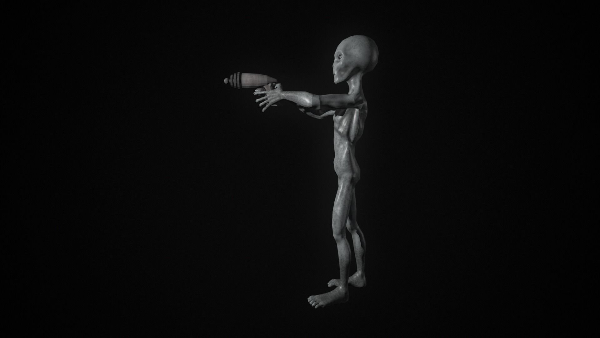 Space Alien UFO Sci-fi character Rigged  Low-poly 3D model_2