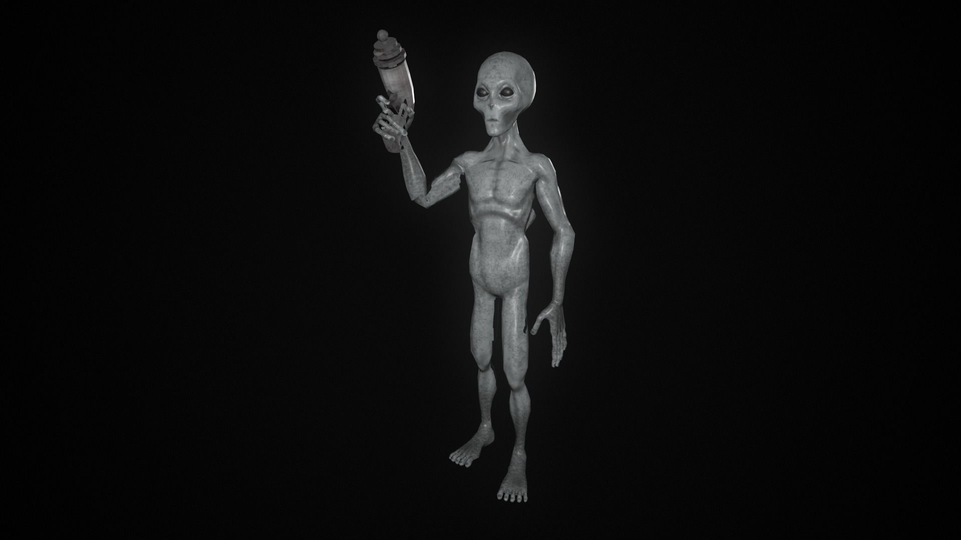 Space Alien UFO Sci-fi character Rigged  Low-poly 3D model_6