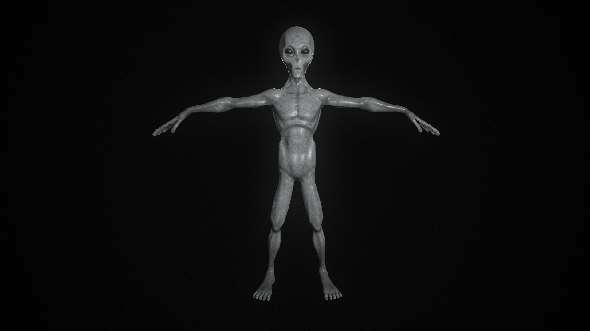 Space Alien UFO Sci-fi character Rigged  Low-poly 3D model_4