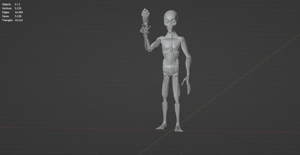 Space Alien UFO Sci-fi character Rigged  Low-poly 3D model_9