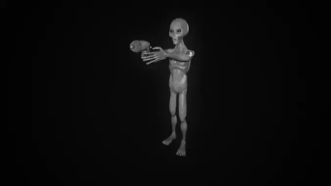 Space Alien UFO Sci-fi character Rigged  Low-poly 3D model