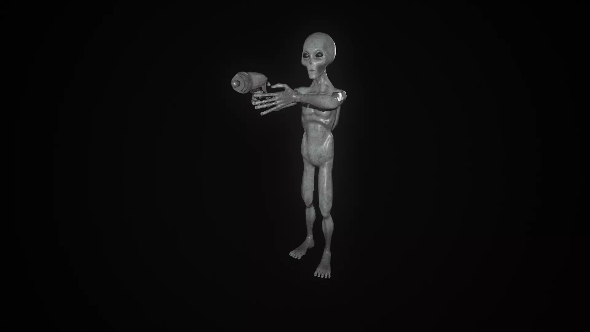 Space Alien UFO Sci-fi character Rigged  Low-poly 3D model_0
