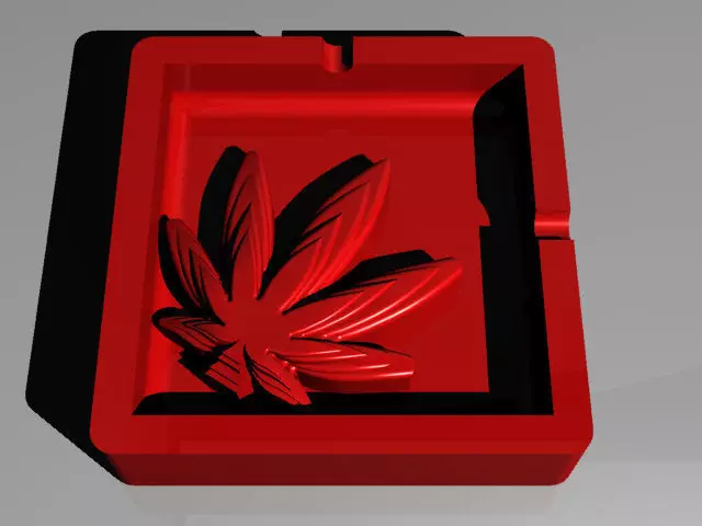 Cannabis themed ashtray 3D print model_0