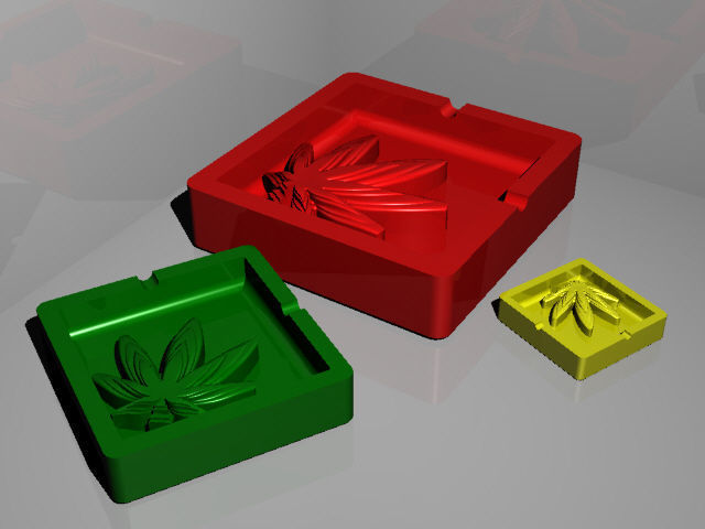 Cannabis themed ashtray 3D print model_5