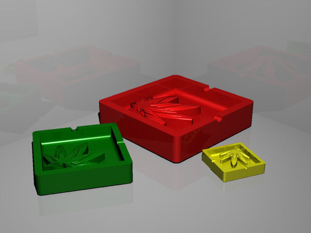 Cannabis themed ashtray 3D print model_3