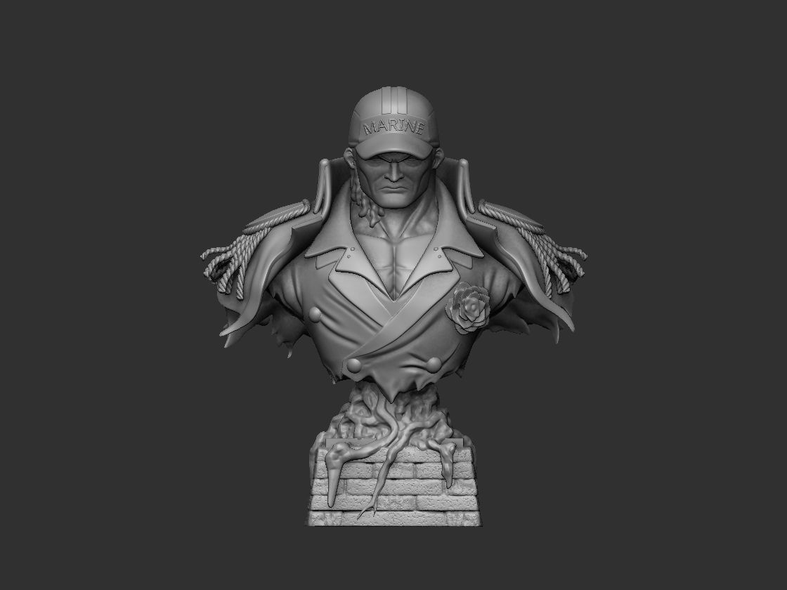 Akainu bust one piece  3D print model_2
