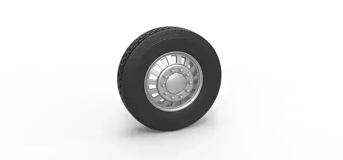 Front custom wheel of semi truck Version 16 Scale 1 to 25