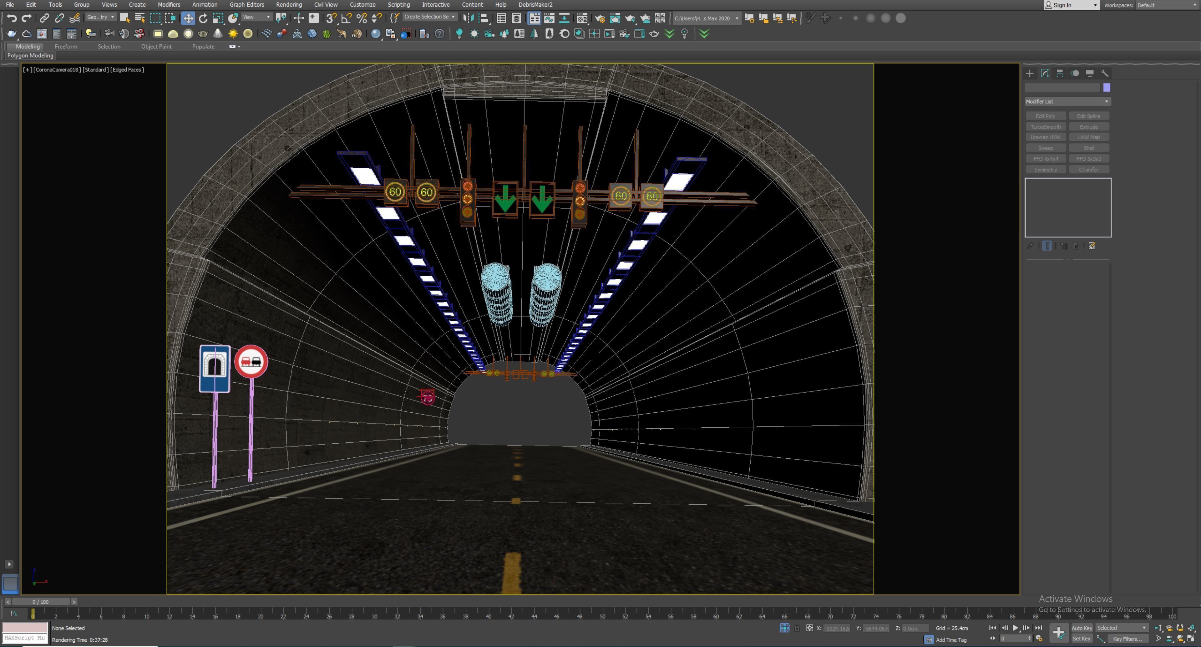 Low poly Modular Road Tunnel 02  Low-poly 3D model_8