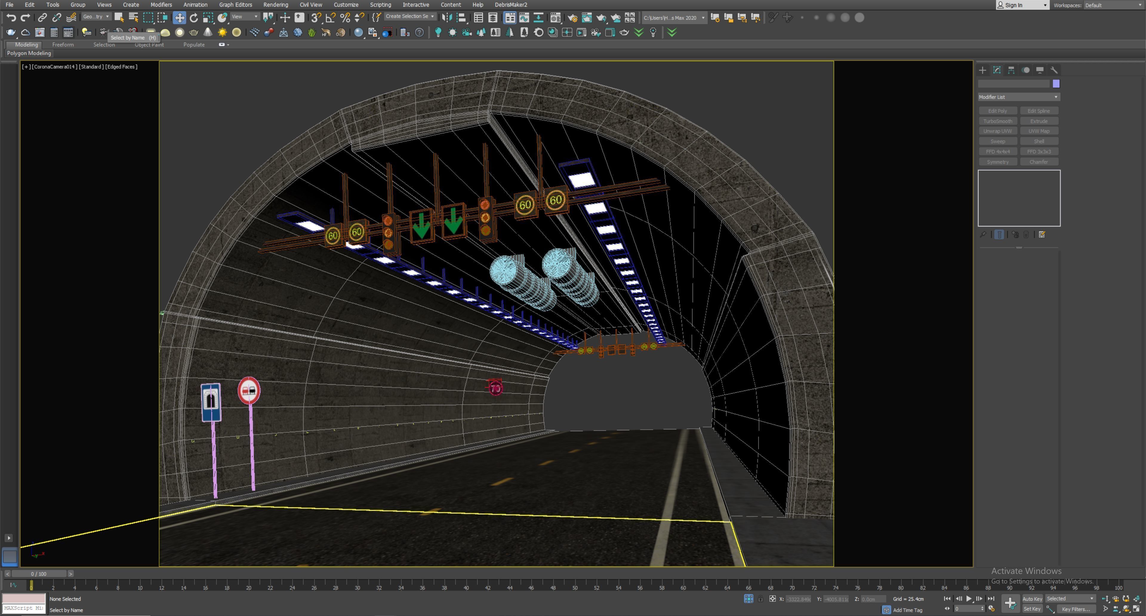 Low poly Modular Road Tunnel 02  Low-poly 3D model_9