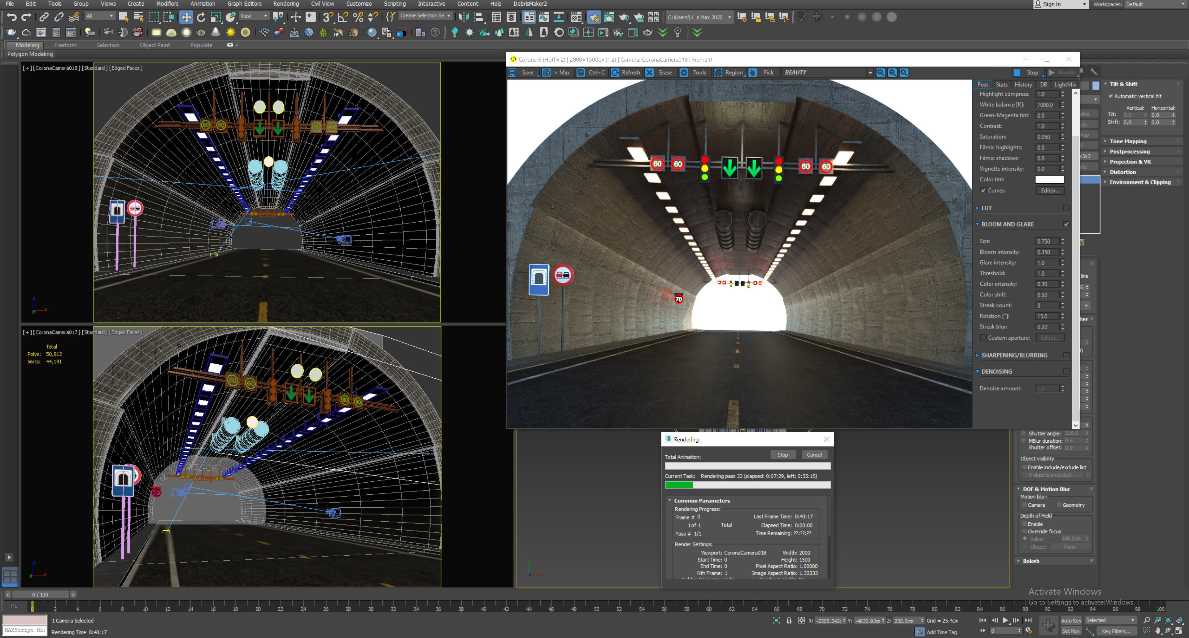 Low poly Modular Road Tunnel 02  Low-poly 3D model_3