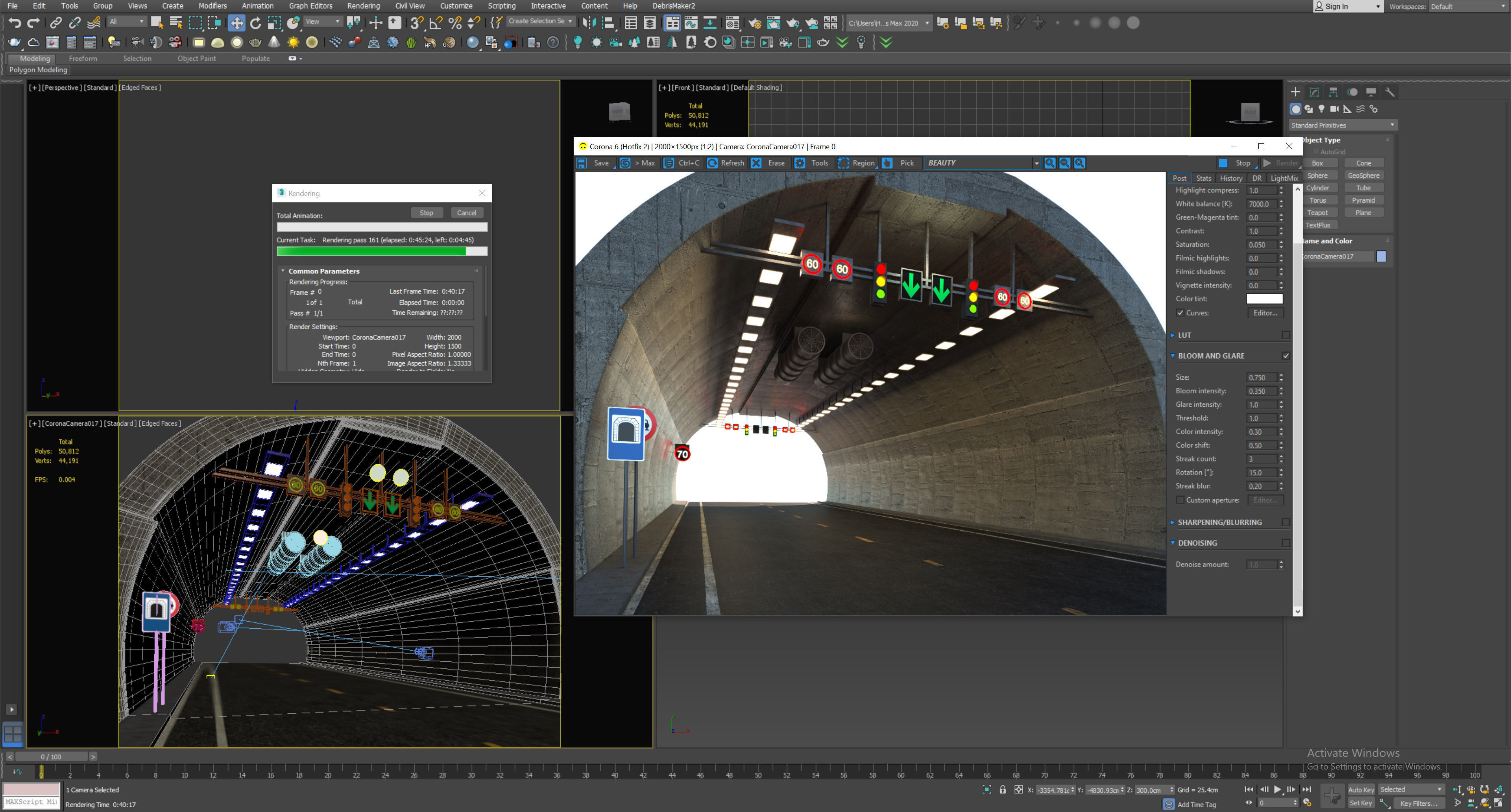 Low poly Modular Road Tunnel 02  Low-poly 3D model_4