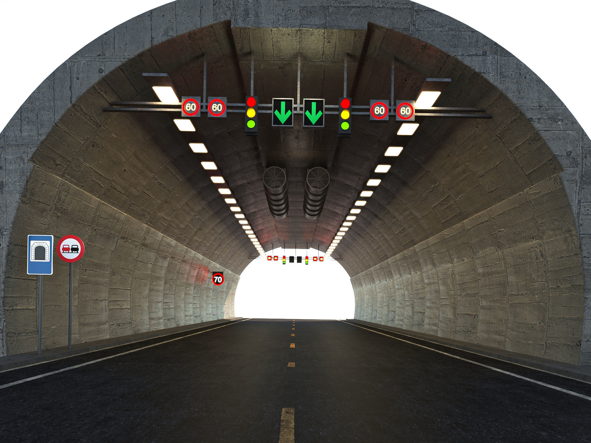 Low poly Modular Road Tunnel 02  Low-poly 3D model_2