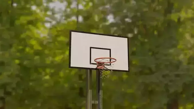 Outdoor Basketball Hoop Low-poly 3D model