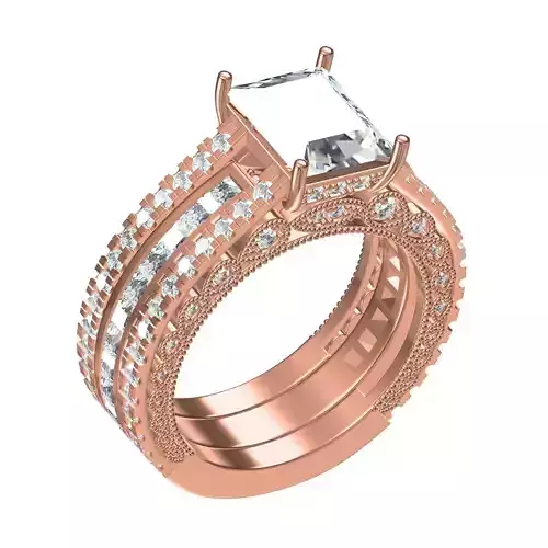 Unique Luxury Princess Ring Ret for Women