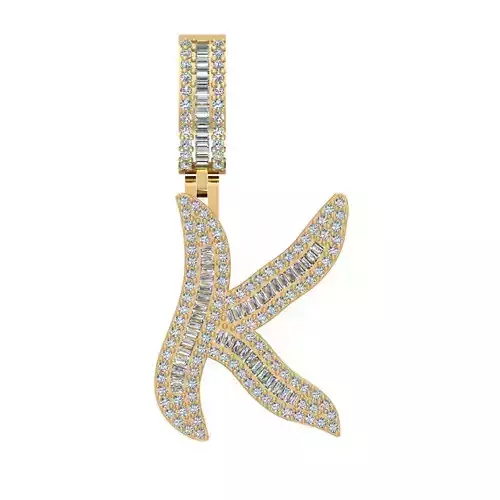 K ALPHABET HIP-HOP PENDANT