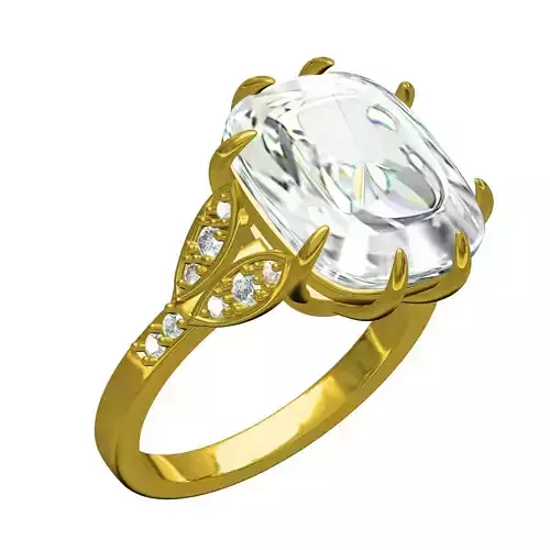 Cushion Cut Stone Vintage Solitaire Engagement Ring