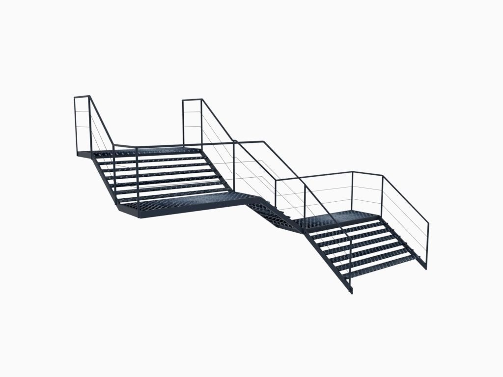 Industrial Staircase 3D model_7