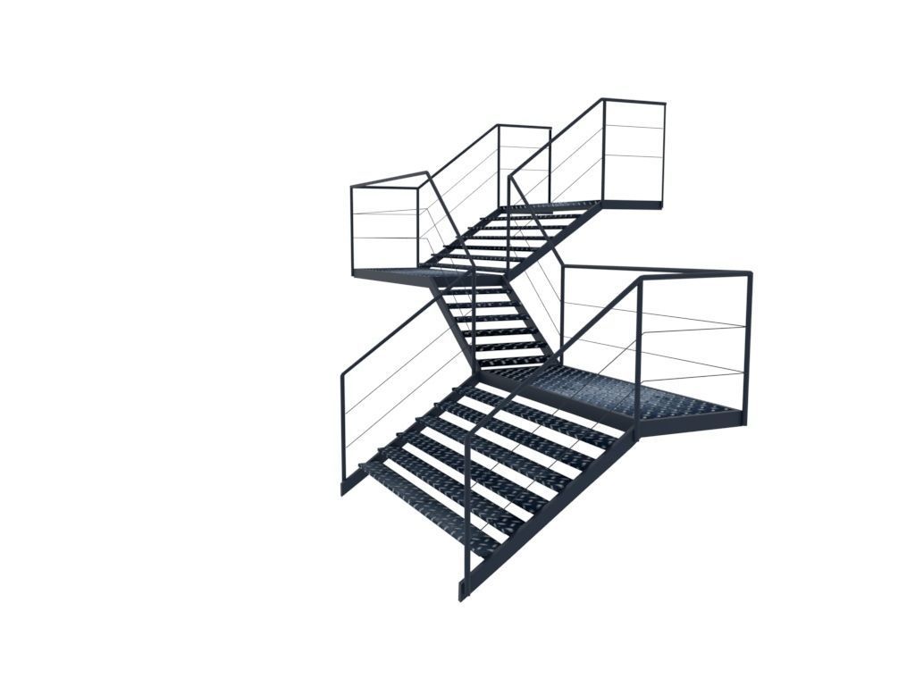 Industrial Staircase 3D model_5