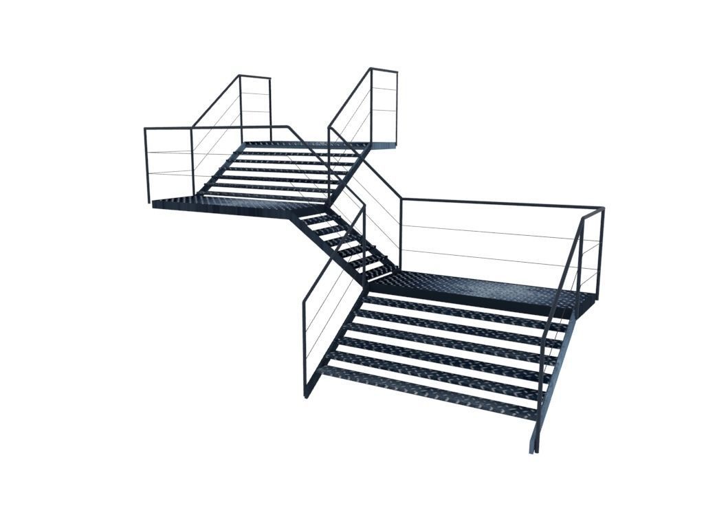 Industrial Staircase 3D model_4