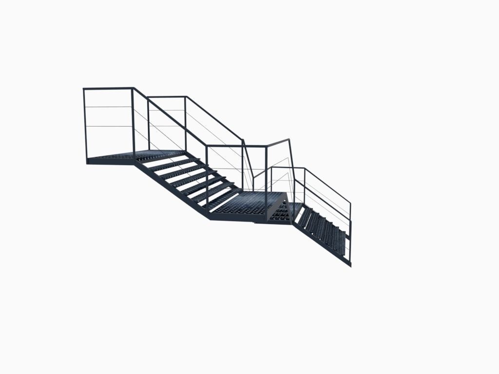 Industrial Staircase 3D model_8
