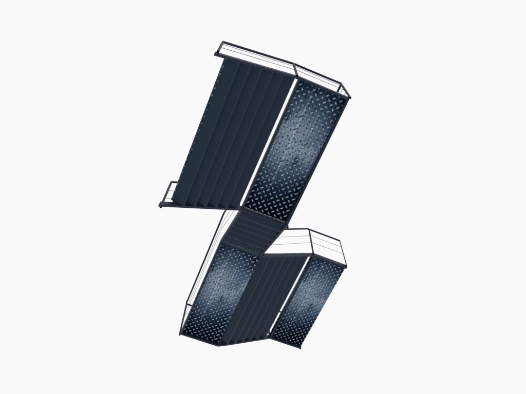 Industrial Staircase 3D model_1