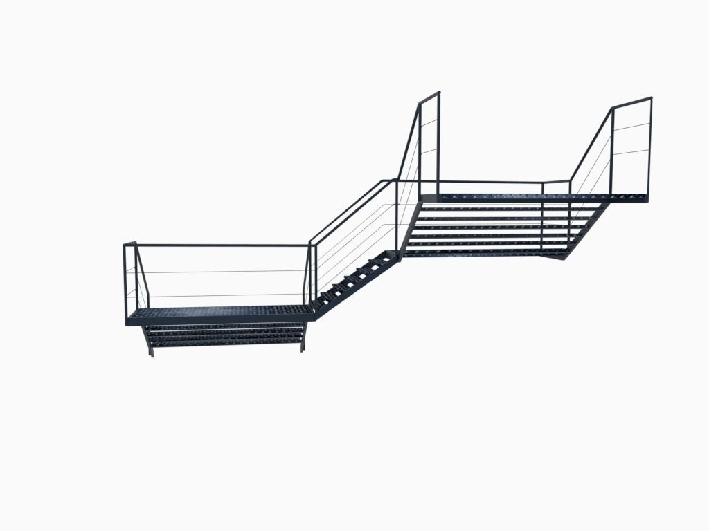 Industrial Staircase 3D model_6