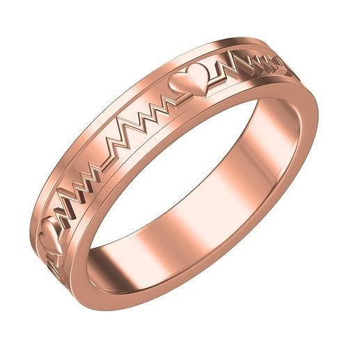 Beautiful Heart Beat Eternity Wedding Band 3D print model