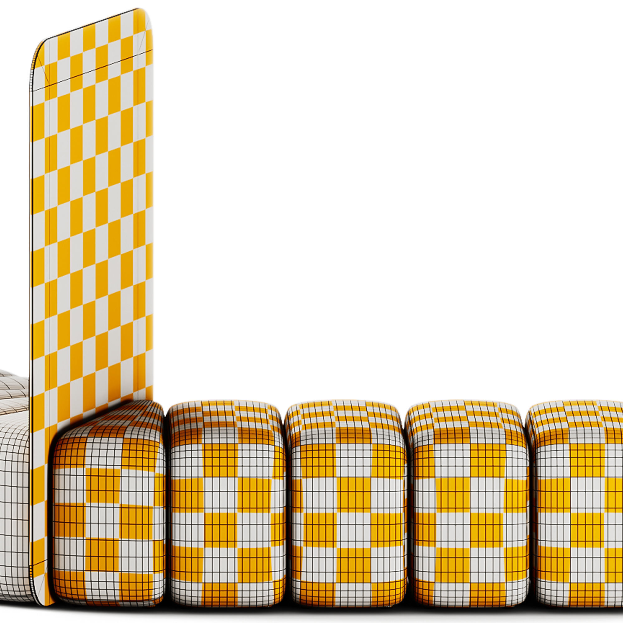 Bla Station Bob Curved Module Pouf with Plexiglass Divider 3D model_6