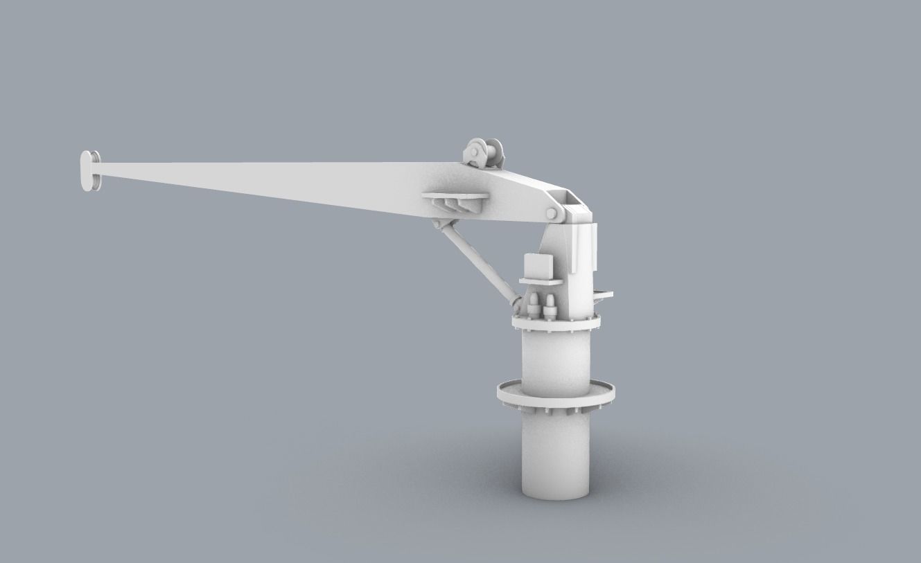 LNG Ships Deck Crane PM 3D print model_2